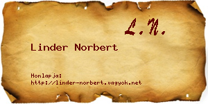 Linder Norbert névjegykártya
